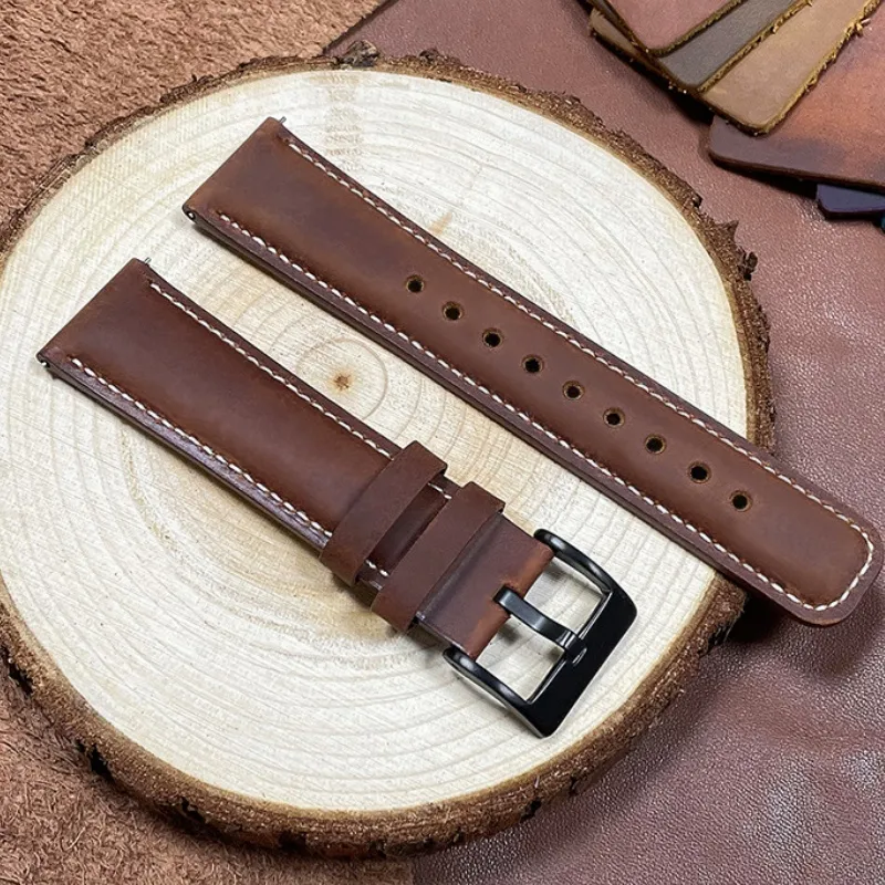 CHRROTA Huawei GT3/GT4/GT5 All Compatibility Watch Band 20/22MM Genuine Leather Material-5
