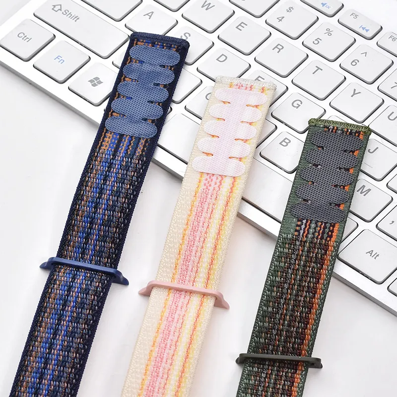 CHRROTA Compatible Apple Watch Series 10 Strap Nylon Loop With Hook and Loop Closure Watch Bands-3