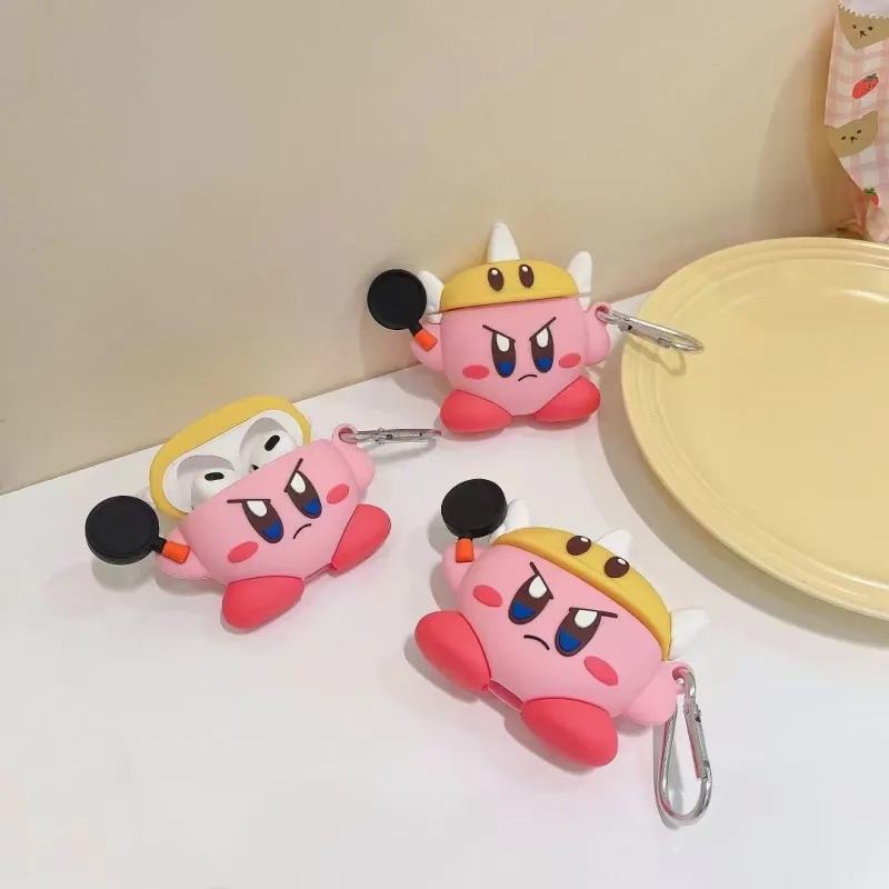 CHRROTA Compatibility With Apple AirPods 4 Silicone Cartoon Chef Kirby Headphone Cases-1