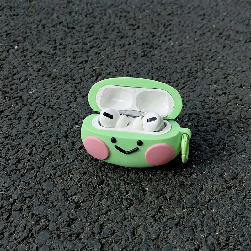 CHRROTA Compatibility With Apple AirPods 4 Silicone 3D Effect Frog Headphone Protective Cover Headphone Cases-4