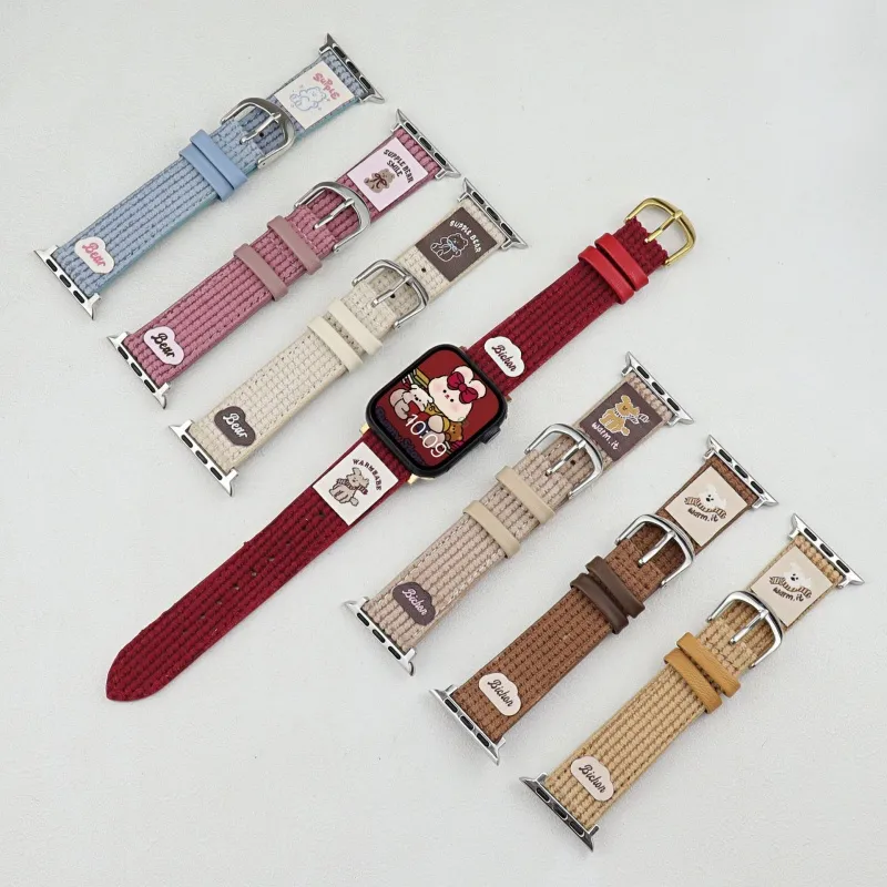 CHRROTA Watch Band Compatible With All Devices 49mm Waffle Knit Fabric-2