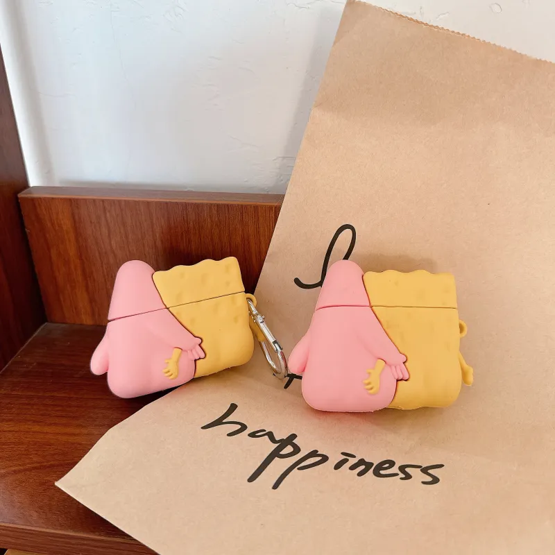 CHRROTA Compatibility With Apple AirPods 4 Silicone Cartoon Hug Baby Stars Headphone Cases-1