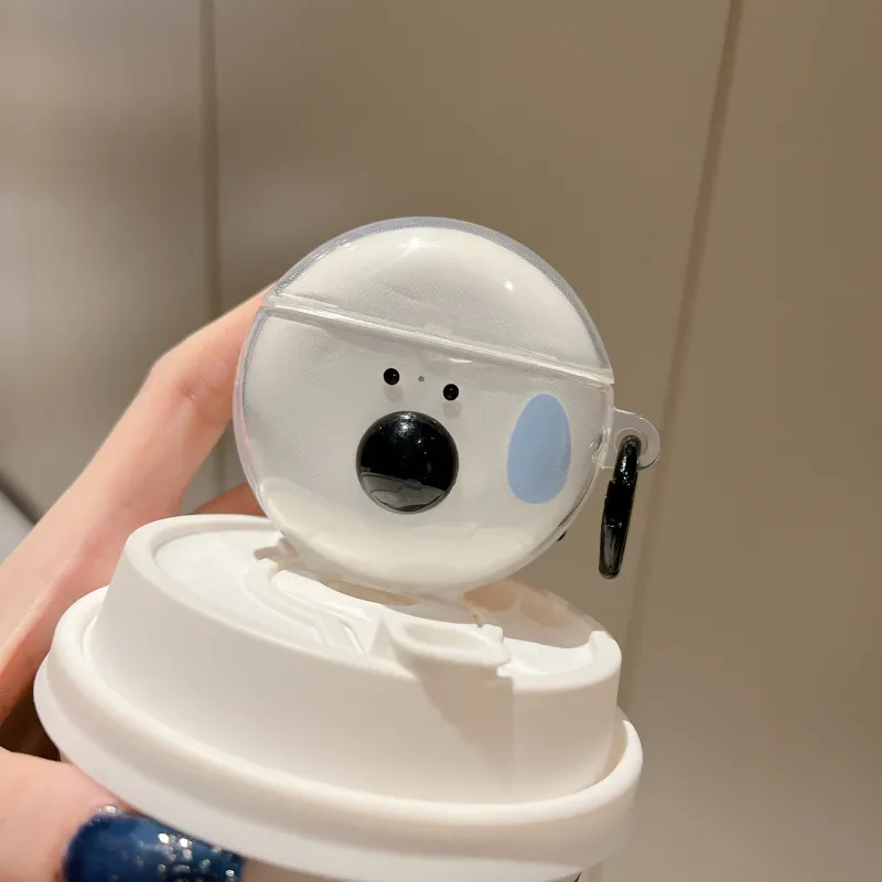 CHRROTA Compatible With Huawei Freebuds 4e Silicone Sweat Proof Puppy Expression Transparent Headphone Case-2