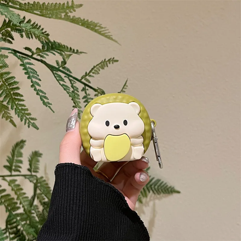 CHRROTA Compatibility With Apple AirPods 4 Silicone Cartoon Durian And Squirrel Headphone Cases-1