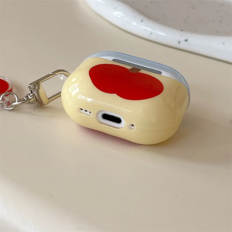 CHRROTA Compatibility With Apple AirPods 4 TPU Color Block Large Apple Headphone Protective Cover Headphone Cases-4