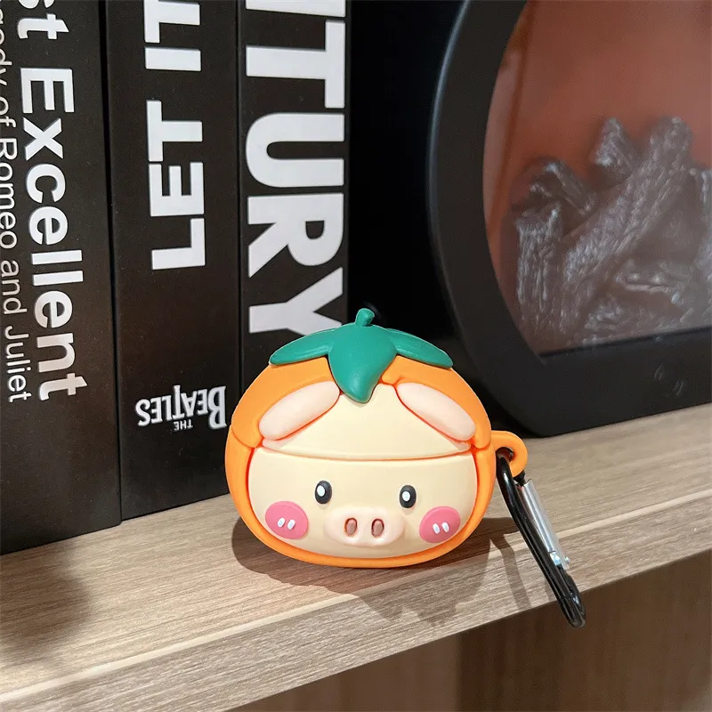 CHRROTA Compatibility With Baseus WM01 Silicone Persimmon Pig Headphone Sleeve Headphone Cases-1