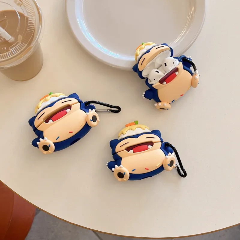 CHRROTA Compatibility With Red Beige Buds6 Pro Silicone Cake Snorlax Impact Resistant Protective Cover Headphone Cases-3