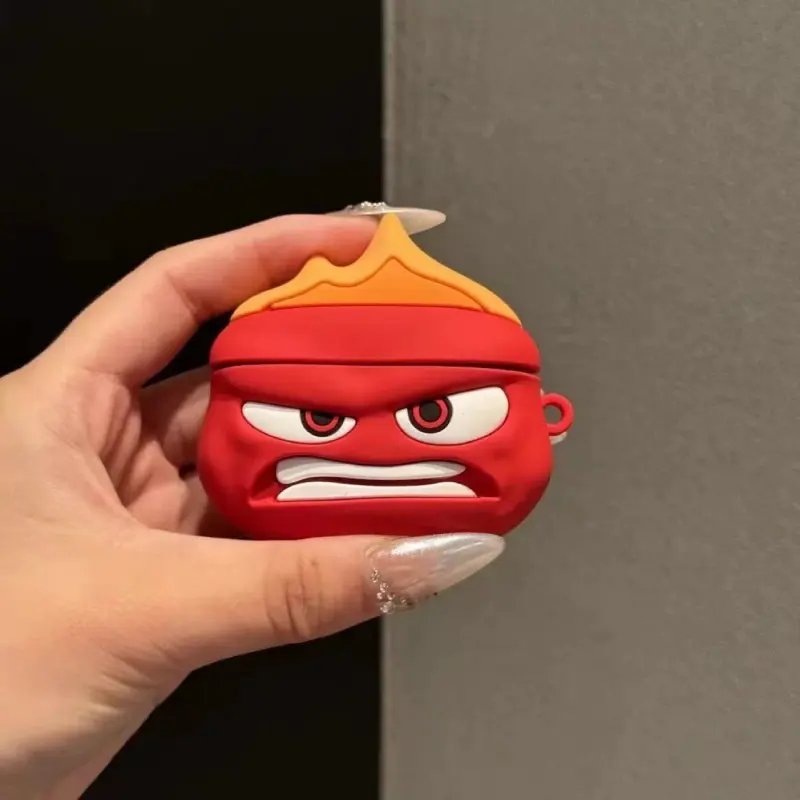 CHRROTA Compatibility With Apple AirPods 4 Silicone Cartoon Red Flame Nunu Headphone Cases-1