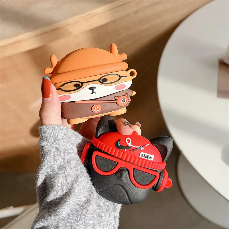 CHRROTA Compatibility With, Besi WM01 Silicone Cartoon Shiba Inu Soft Case Headphone Protective Cover Headphone Cases-2