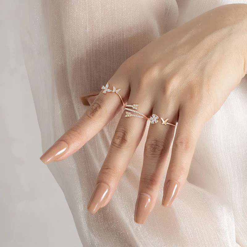 CHRROTA 925 Sterling Silver Rings Women's-7