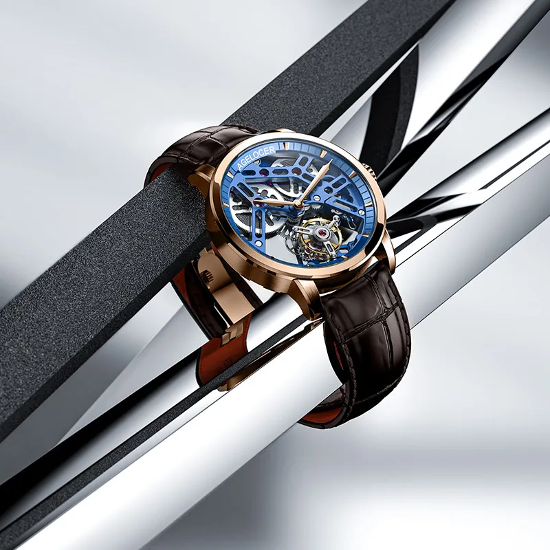 AGELOCER Manual Mechanical Movement Watch Men's Watches Cut-Out Dial-2