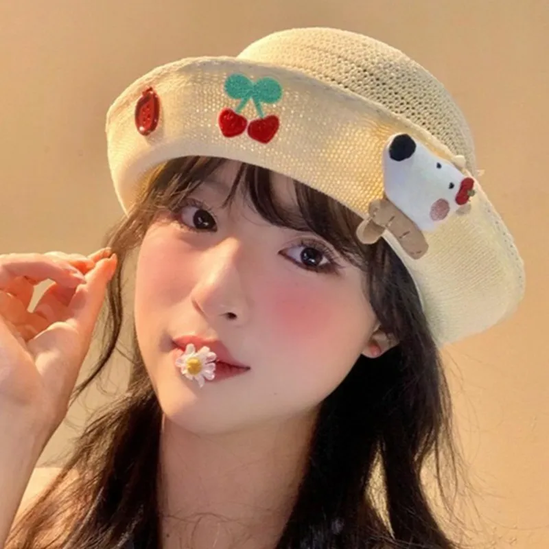 OXO OVERLOAD Spring Summer Thin Breathable Face Show Bucket Hat Polyester Korean Style Sun Hat Bucket Hat Women's-1