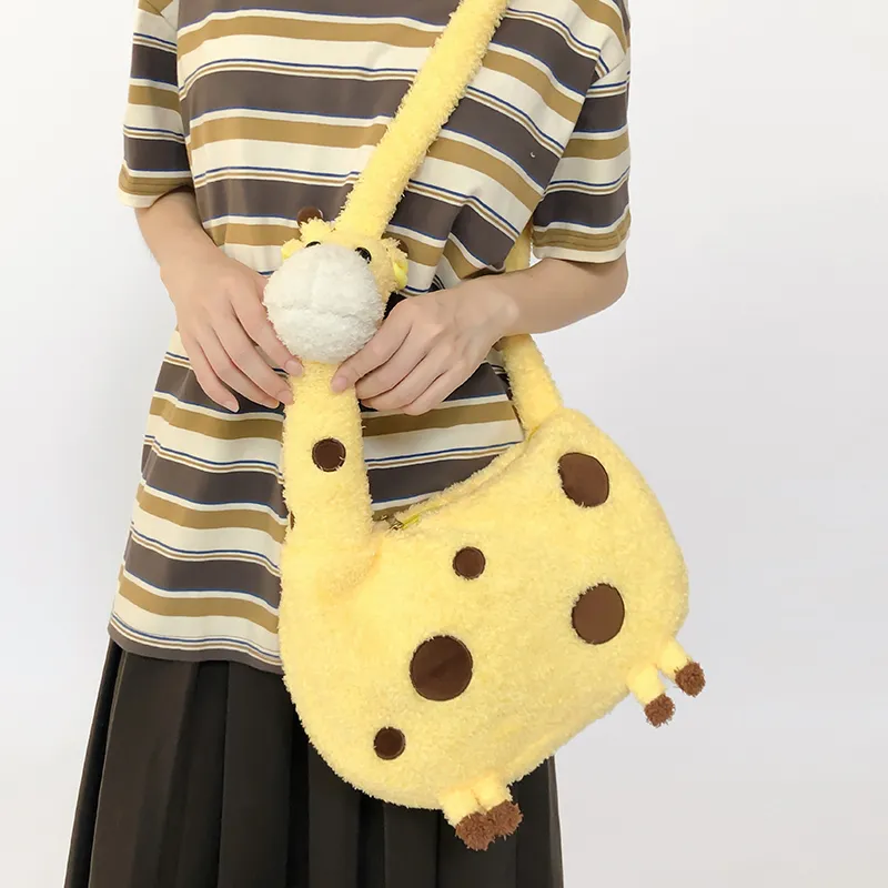 Gerlanx Plush Crossbody Bag Women's Yellow-2