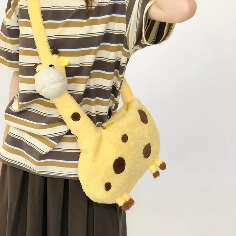 Gerlanx Plush Crossbody Bag Women's Yellow-6