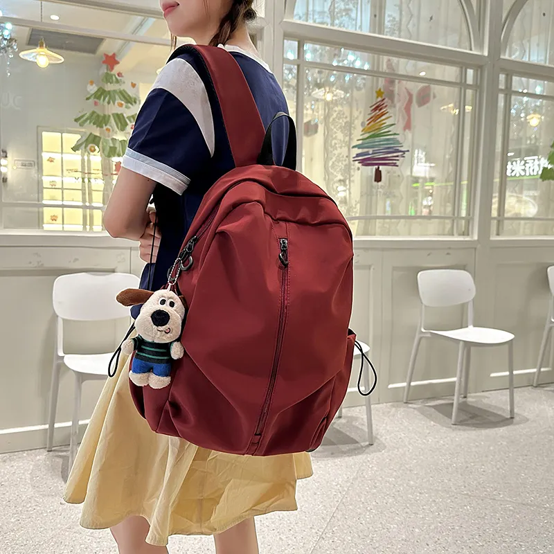Gerlanx Nylon Backpack Tubas Unisex White/Black/Burgundy/Green-8