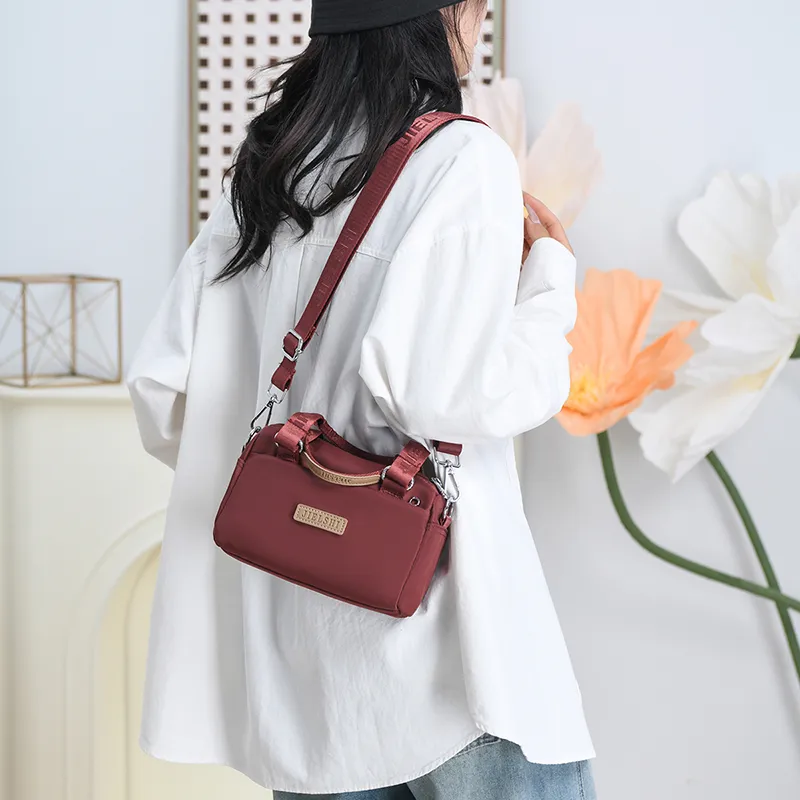 Gerlanx Nylon Fabric Crossbody One Shoulder Handbag Unisex Multicolor-11
