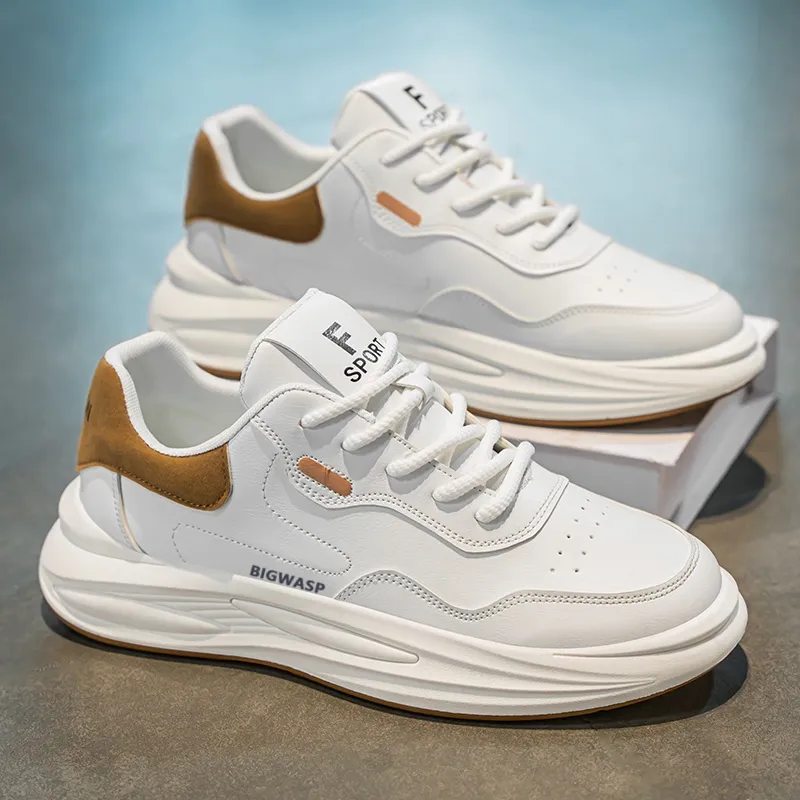 BIGWASP Slip Resistant, Abrasion Resistant, Height Increasing, Lightweight Low Top Casual Shoes Men's-5