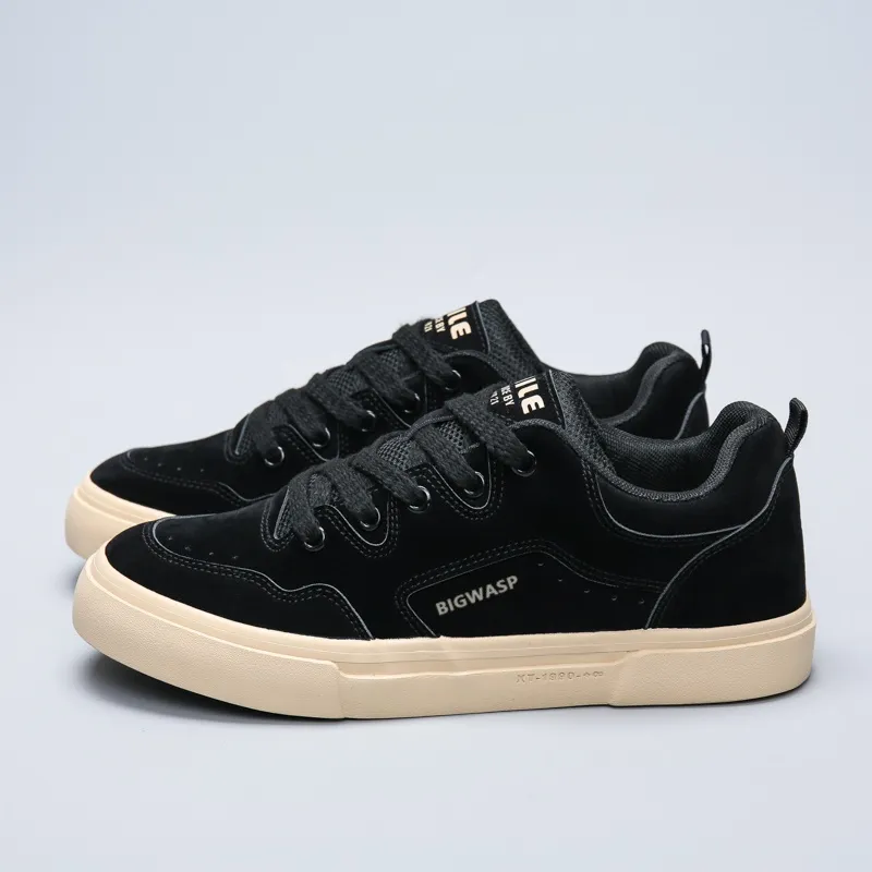 BIGWASP Slip Resistant Cushioning Height Increasing Low Top Skateboard Shoes Men's-2