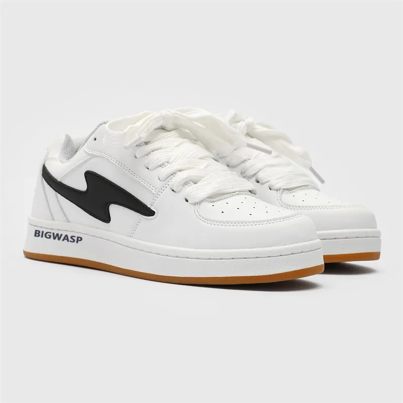 BIGWASP Skateboard Shoes Unisex White Black-2