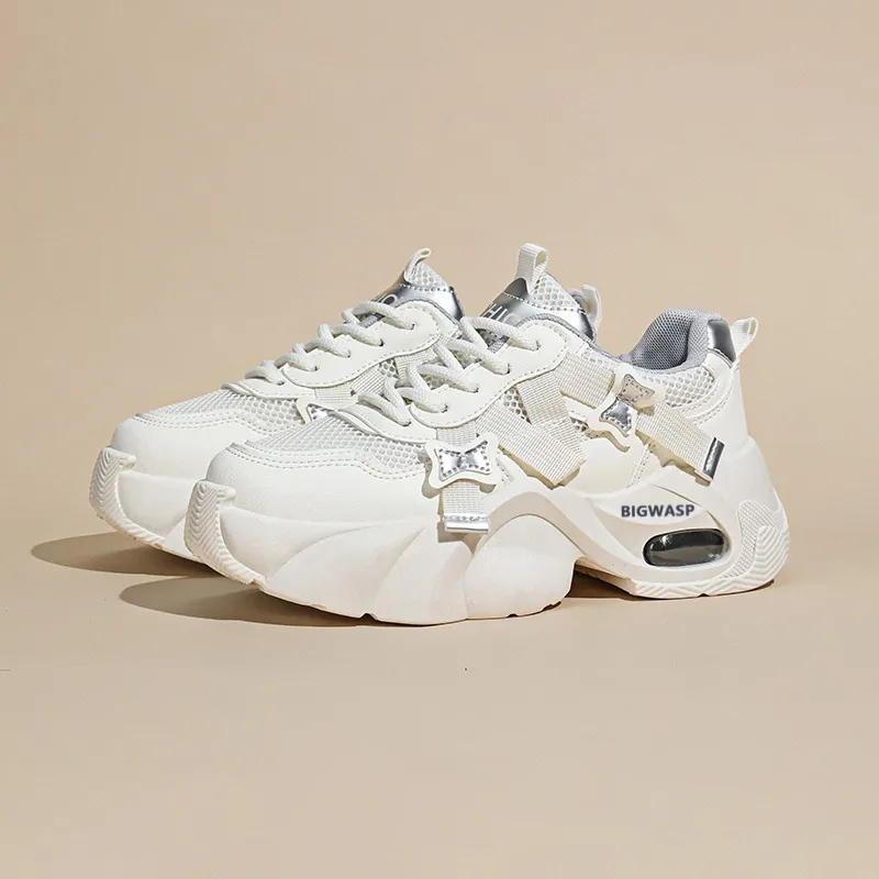 BIGWASP Anti Slip Wear Resistant Low Top Chunky Sneakers Women's-8