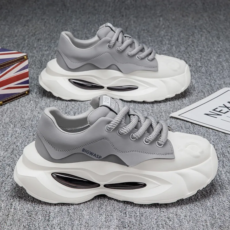 BIGWASP Cushioning Height Increase Low Top Chunky Sneakers Men's-5
