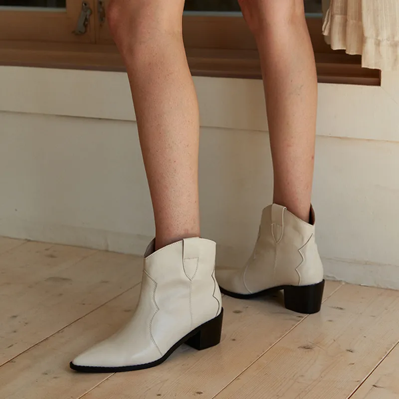 VENTIMONO Cowboy Boots Ankle Boots 5.5cm Women's-8