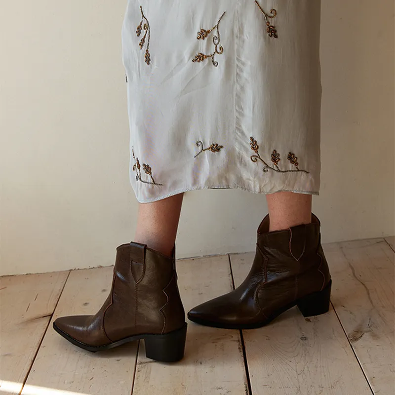 VENTIMONO Cowboy Boots Ankle Boots 5.5cm Women's-5