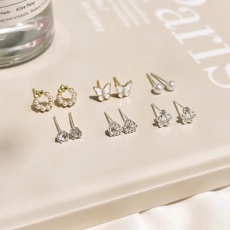 BLESSED BULLET Zircon Stud Earrings Women's-3
