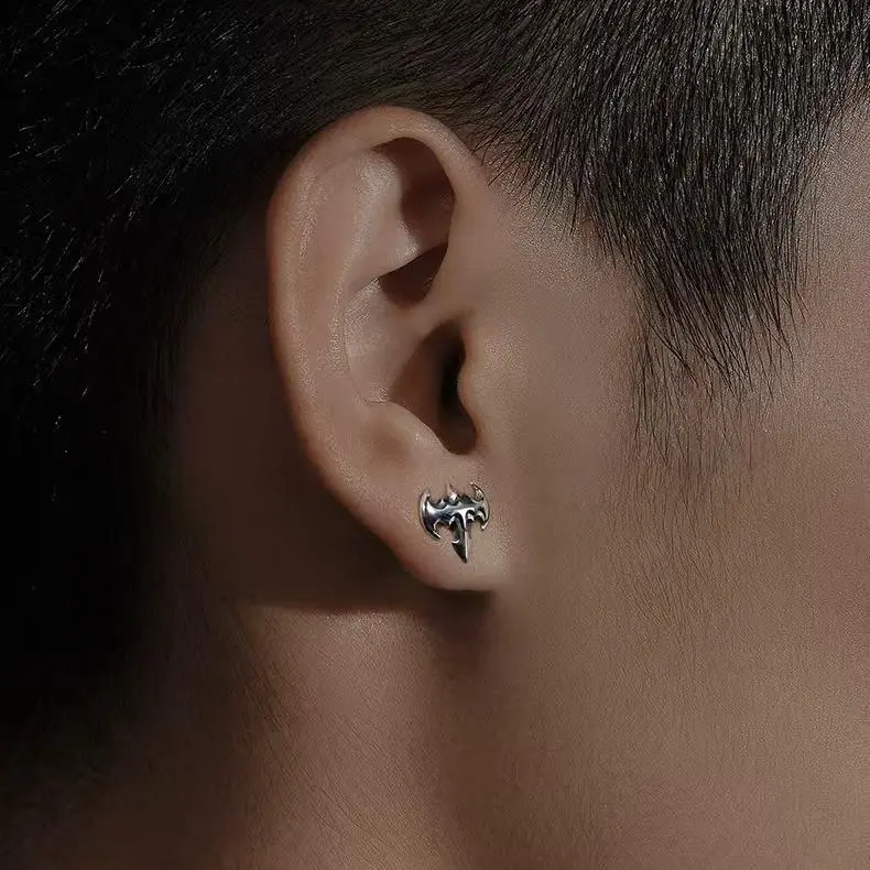 BLESSED BULLET Alloy Stud Earrings Men's-2