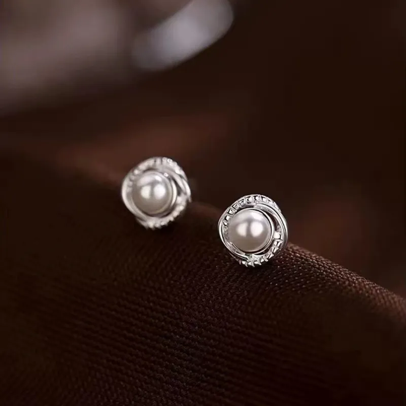 BLESSED BULLET S925 Sterling Silver Stud Stud Earrings Women's-5