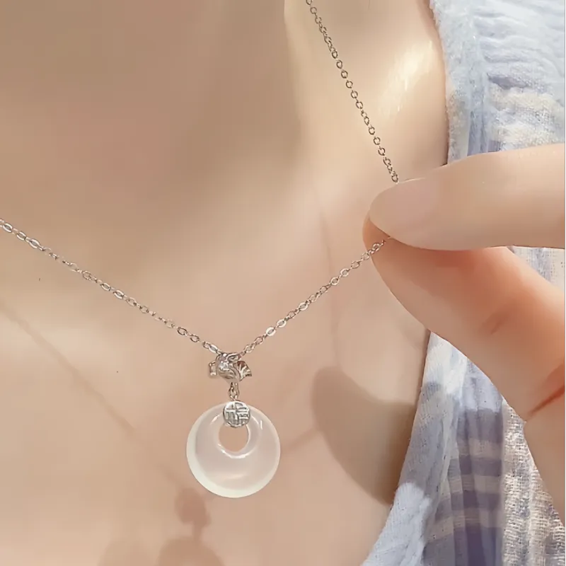 BLESSED BULLET Chalcedony Necklaces Women's-3