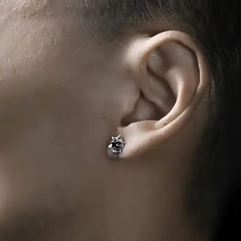 BLESSED BULLET Copper Alloy Stud Earrings Men's-1