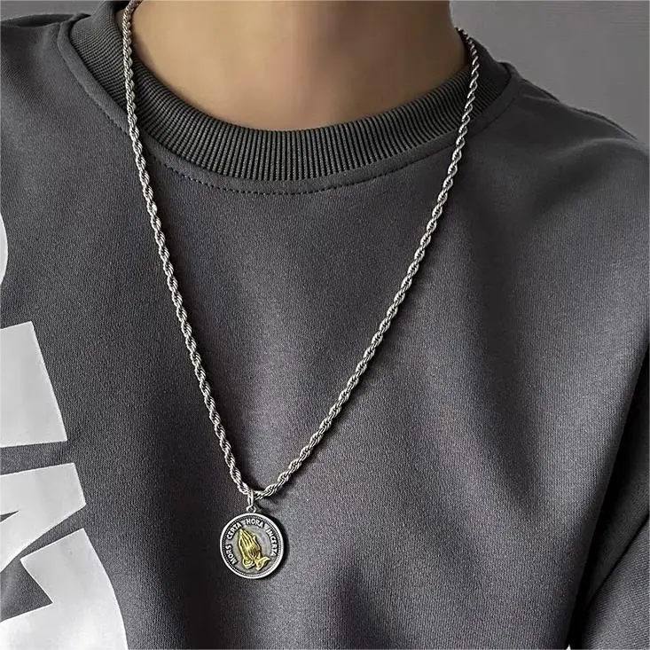 BLESSED BULLET Titanium Steel Necklaces Unisex-5