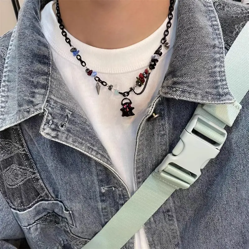 BLESSED BULLET Alloy Necklaces Unisex Multicolor-6