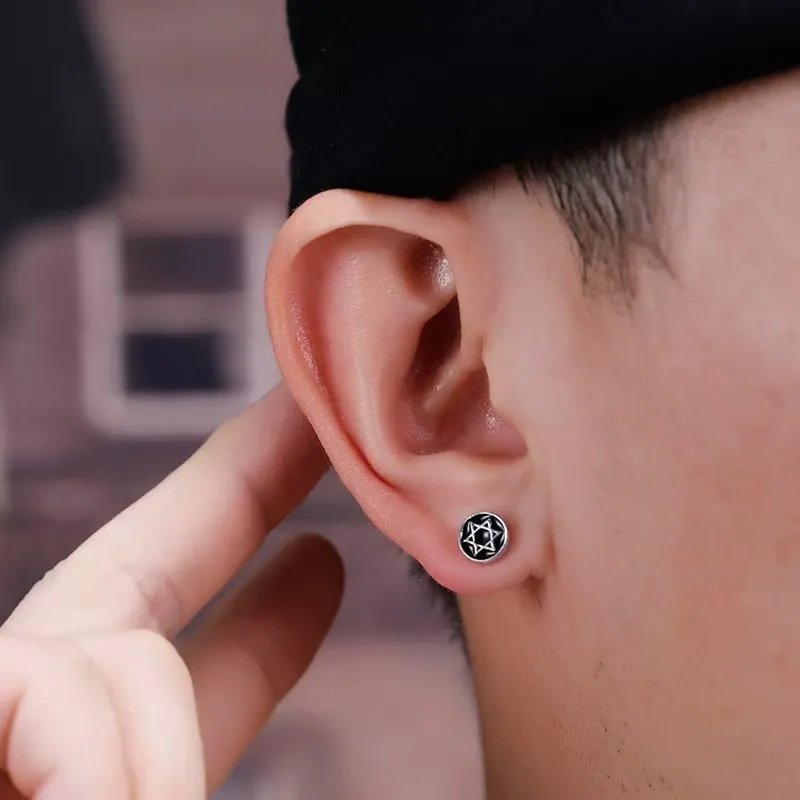 BLESSED BULLET Alloy Stud Earrings Men's-1