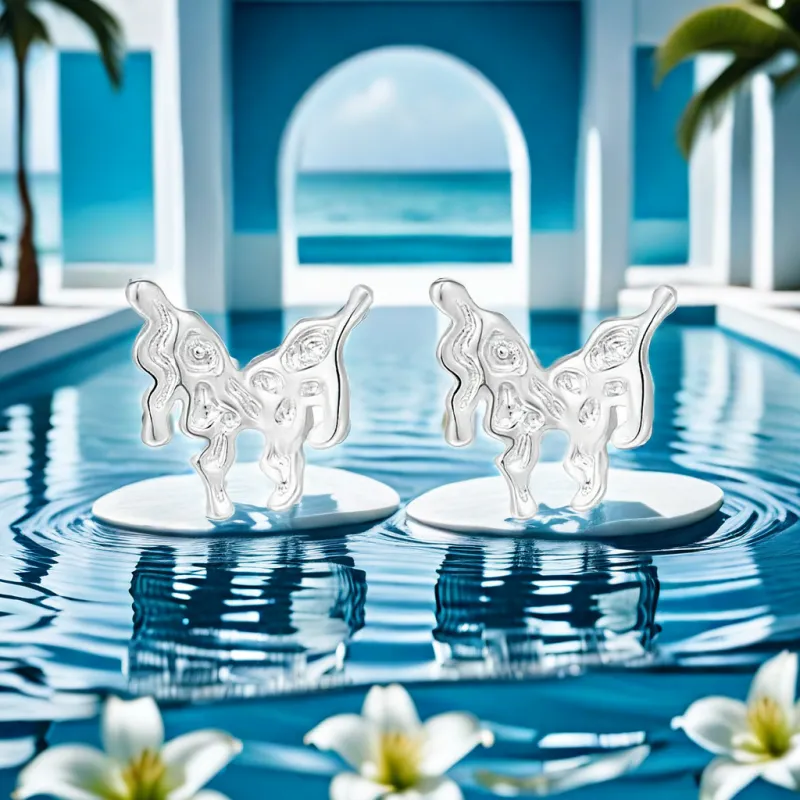 BLESSED BULLET 999 Fine Silver Stud Earrings Women's-1