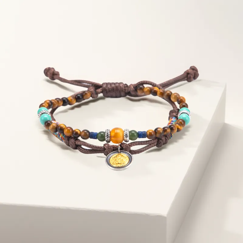 BLESSED BULLET Tiger's Eye Stone Bracelets Unisex-3