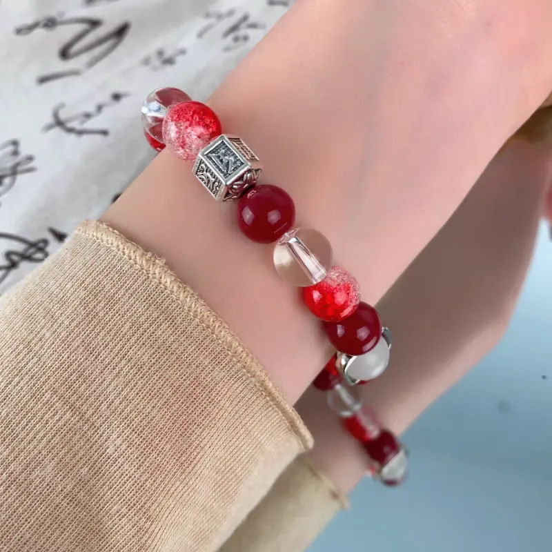 BLESSED BULLET Colored Glaze Jade Bracelets Unisex-1