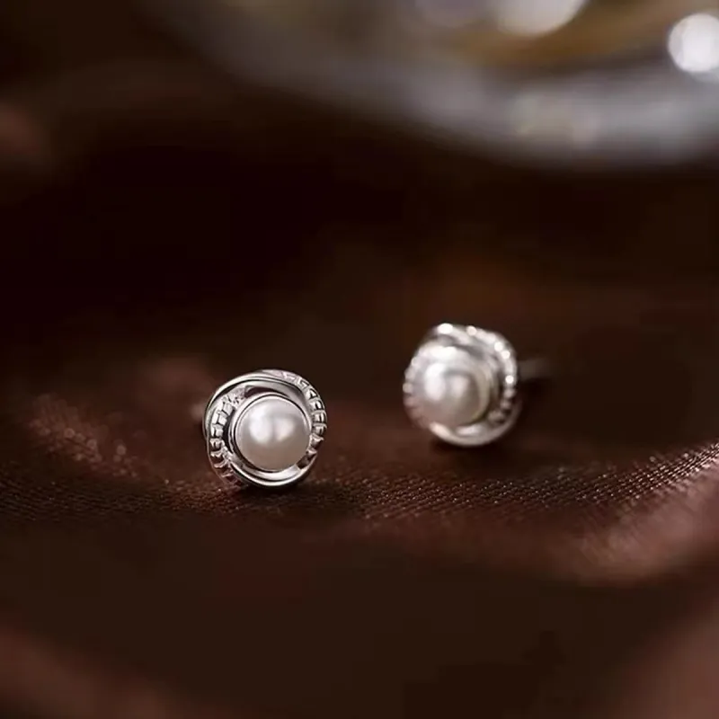 BLESSED BULLET S925 Sterling Silver Stud Stud Earrings Women's-4