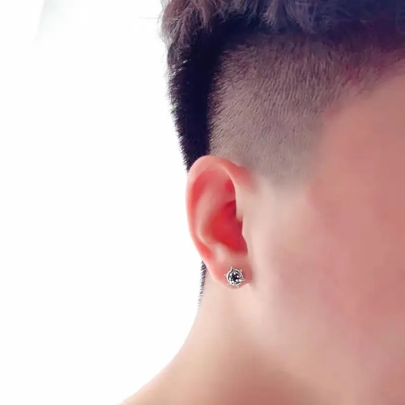 BLESSED BULLET Copper Alloy Stud Earrings Men's-3