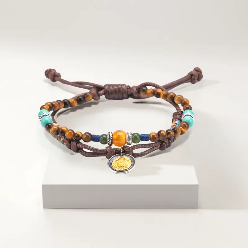 BLESSED BULLET Tiger's Eye Stone Bracelets Unisex-4