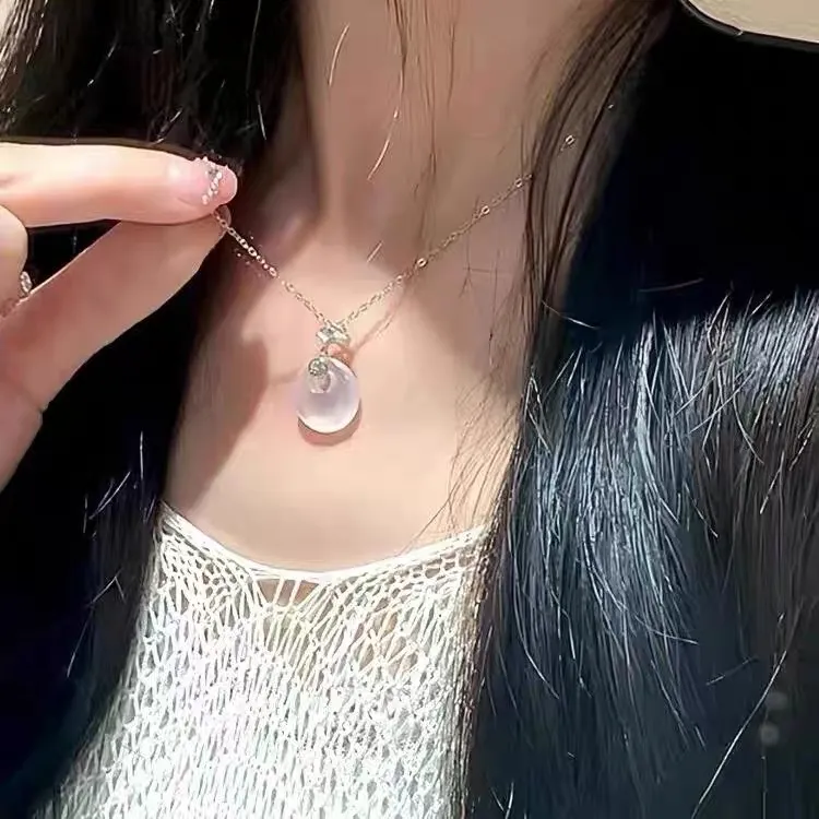 BLESSED BULLET Chalcedony Necklaces Women's-4