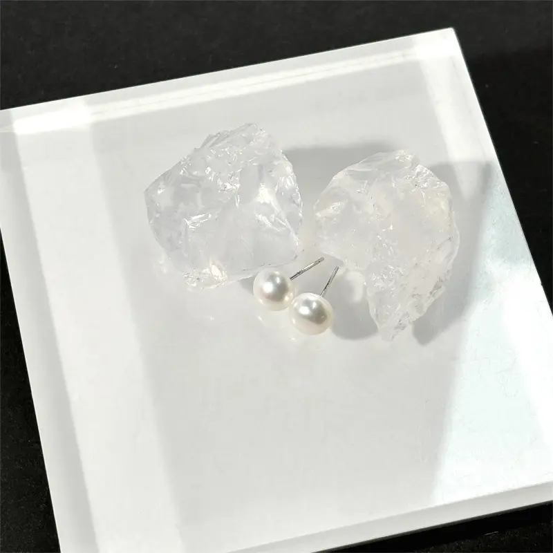 BLESSED BULLET Pearl S925 Silver Stud Earrings Women's-4