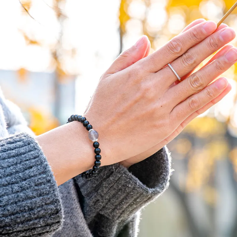 BLESSED BULLET Obsidian Jade Bracelets Unisex-1