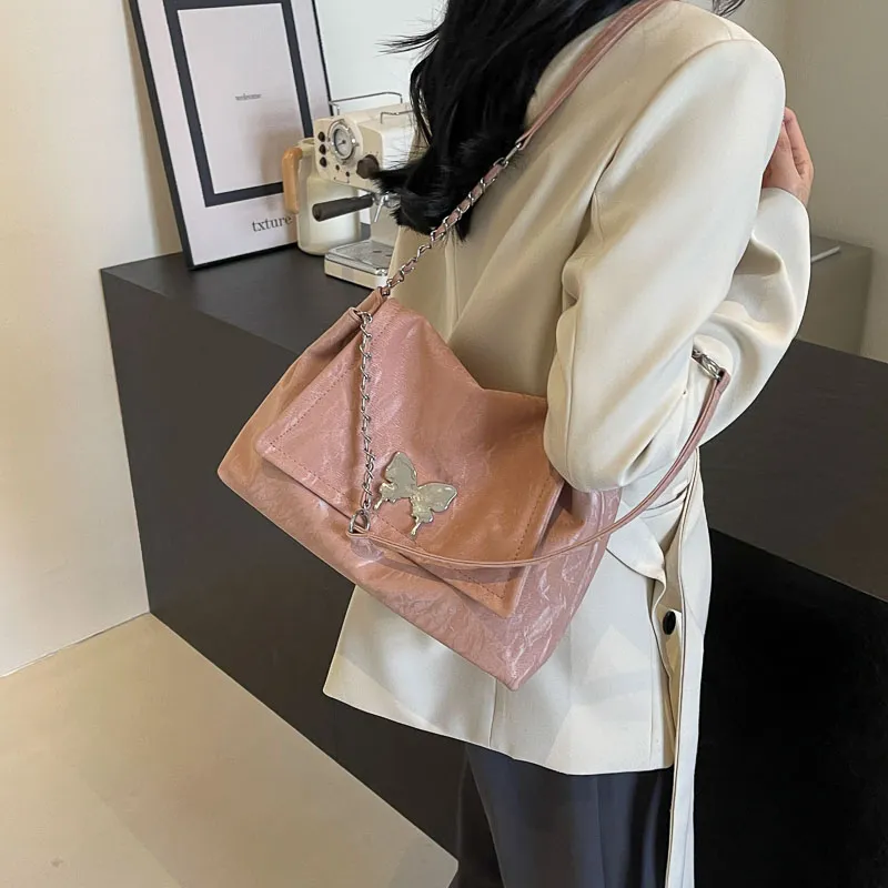 SUPERCUTE PU Shoulder Bag Women's Silver/White/Black/Pink-30