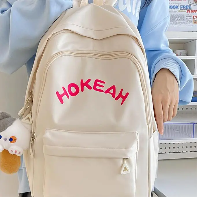 SUPERCUTE Nylon Backpack Women's White/Black/Green/Pink/Yellow-11
