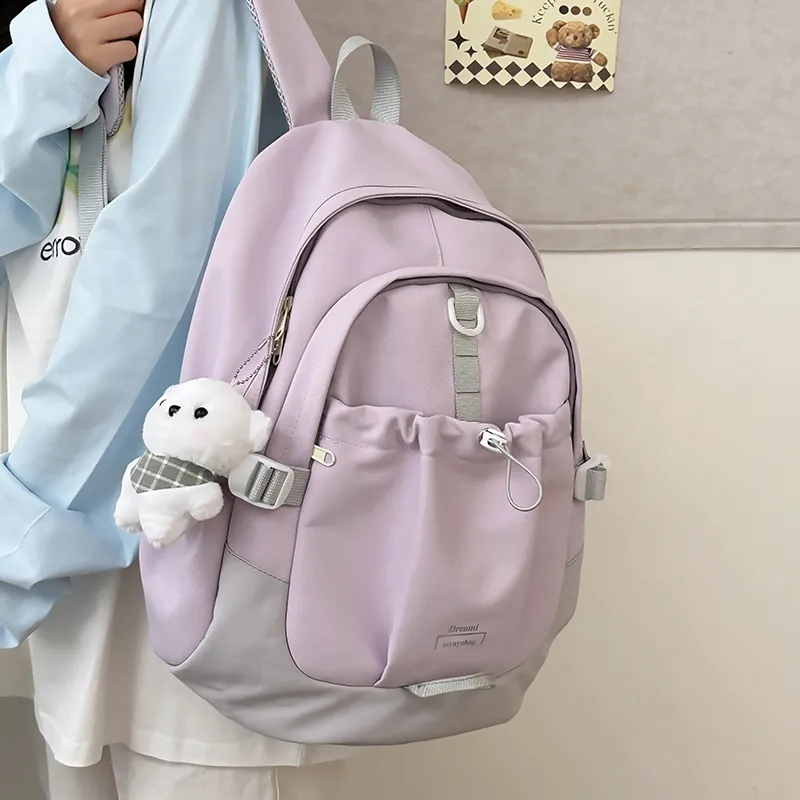 SUPERCUTE Nylon Backpack Women's Ecru/Pink/Purple/Blue/Black-16