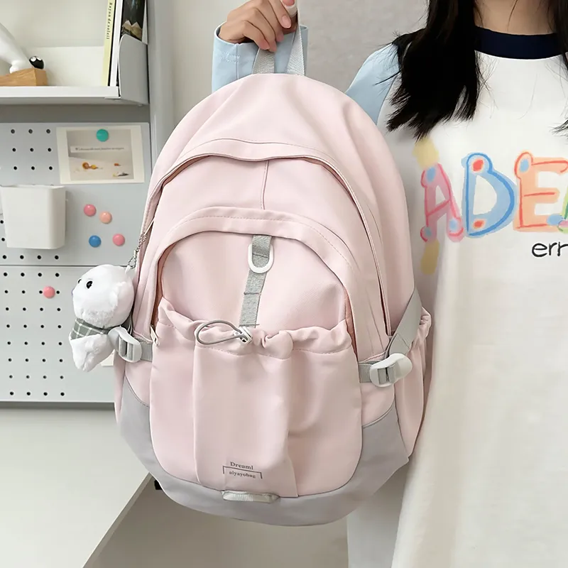SUPERCUTE Nylon Backpack Women's Ecru/Pink/Purple/Blue/Black-13