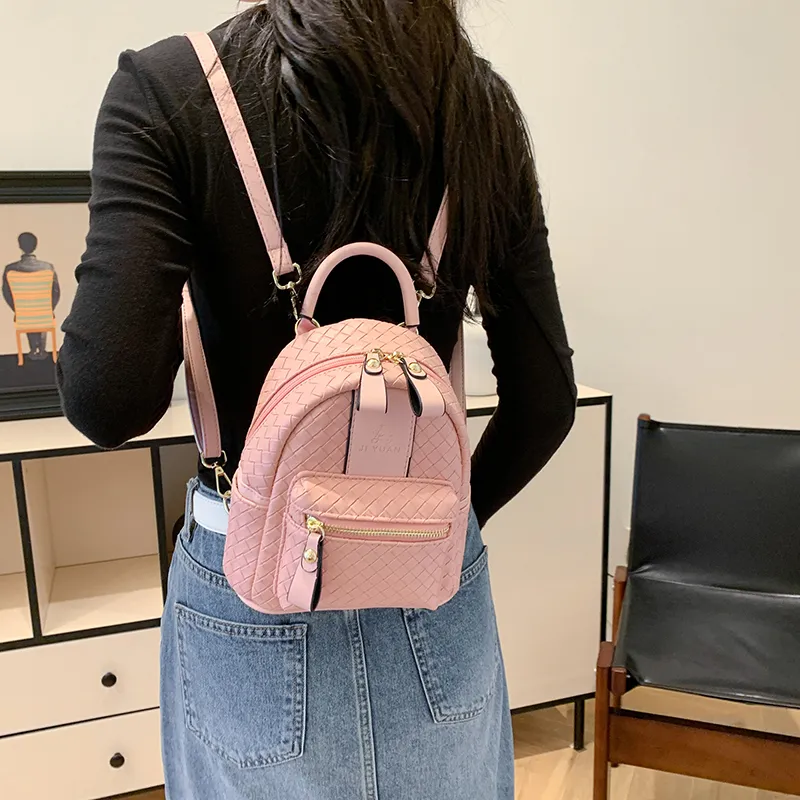 SUPERCUTE PU Backpack Regular Women's Pink/Khaki/Silver/Black-2