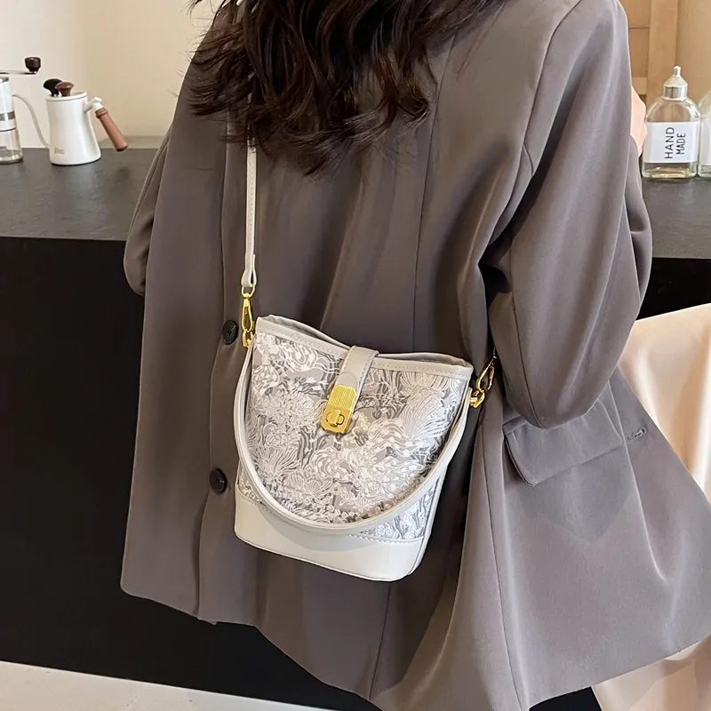 SUPERCUTE PU Handheld Bag Shoulder Bag Handbag Crossbody Bag Regular Women's Black/Pink-5